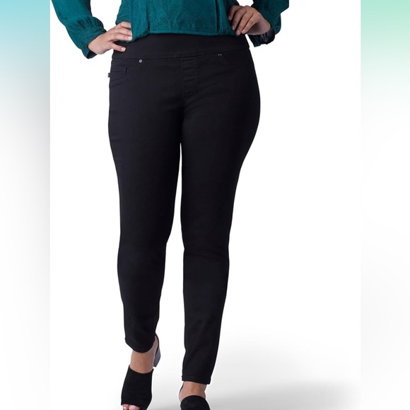 Lee Sculpting Slim Fit Skinny Leg Pull-On Mid-rise Black Jeans - Picture 1 of 8